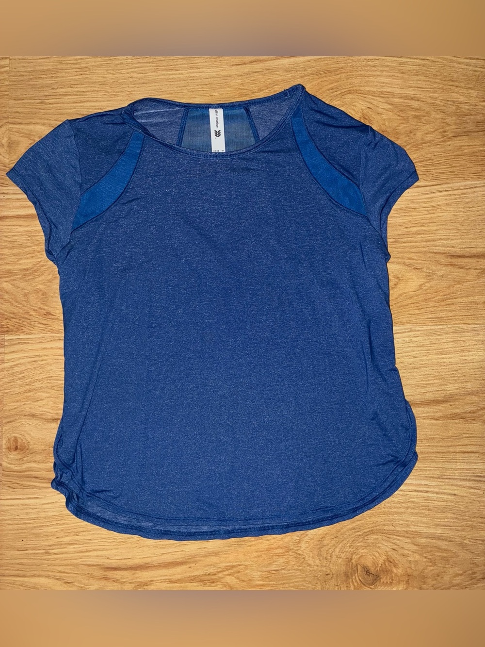 Blue Athleisure Short Sleeve Top
